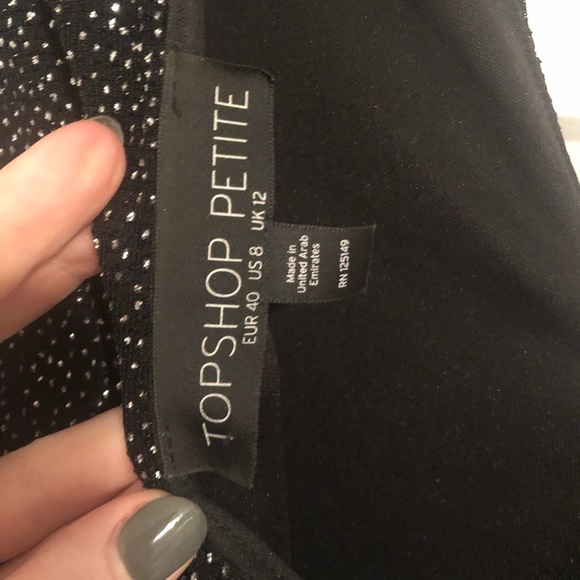 Top Shop Black Sparkly Deep V Mini Party Dress - Picture 3 of 3